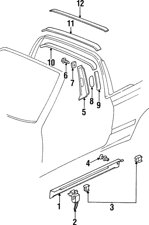 Interior Trim - Pillars for 1996 Volkswagen Cabrio #0