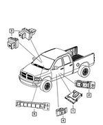 4602777AB - Electrical: Memory Selector Switch for Chrysler: Town &amp; Country | Dodge: Grand Caravan, Ram 1500, Ram 2500, Ram 3500 | Jeep: Liberty | Ram: 1500, 1500 Classic, 2500, 3500 Image