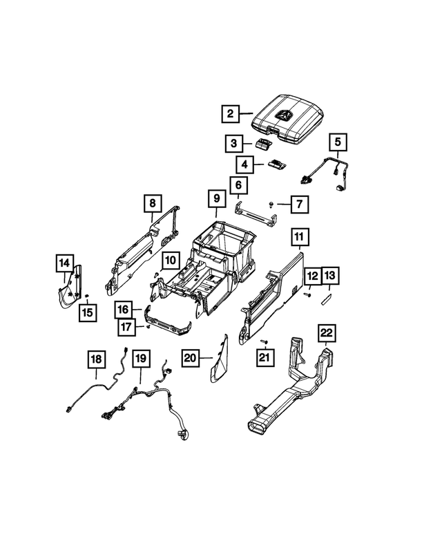 7LU38TX7AA - Interior Trim: Console Armrest for Ram: 1500 Classic, 2500, 3500 Image