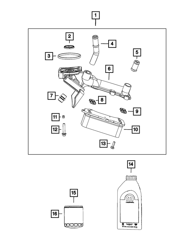 68480745AE - : Engine Oil Filter Adapter for Mopar Image