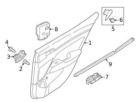Interior Trim - Rear Door for 2020 Hyundai Elantra #0