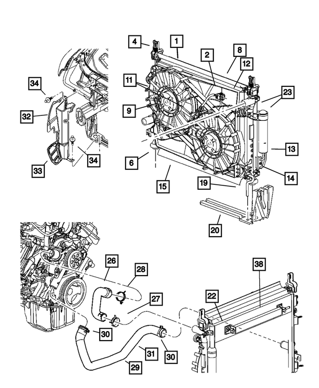 2AMR2767AA - Cooling: Engine Cooling Radiator for Chrysler: 300 | Dodge: Charger, Magnum Image