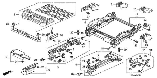 Front Seat Components (R.) (4Way Power Seat) (1) for 2007 Honda Accord #0