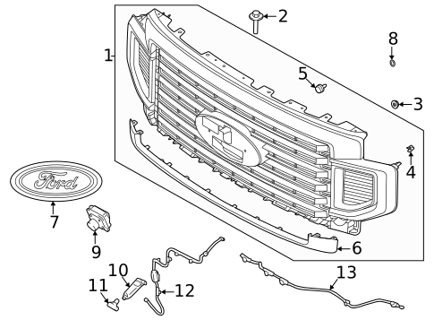 Grille & Components for 2020 Ford F-450 Super Duty #1