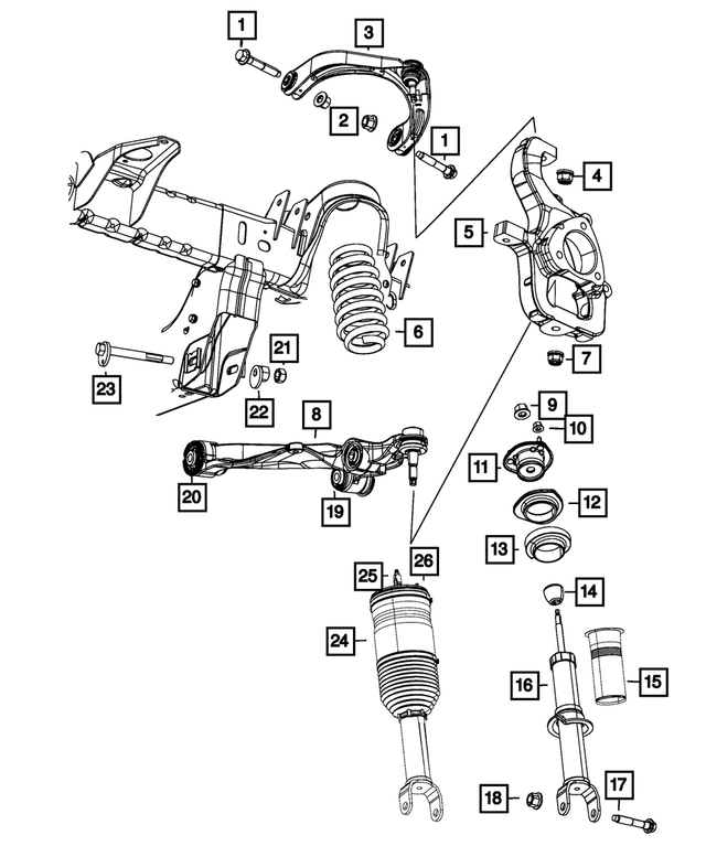 « 5168358AB – Front Suspension : Hélicoïdal Avant Ressort, Côté Gauche pour Mopar Image »