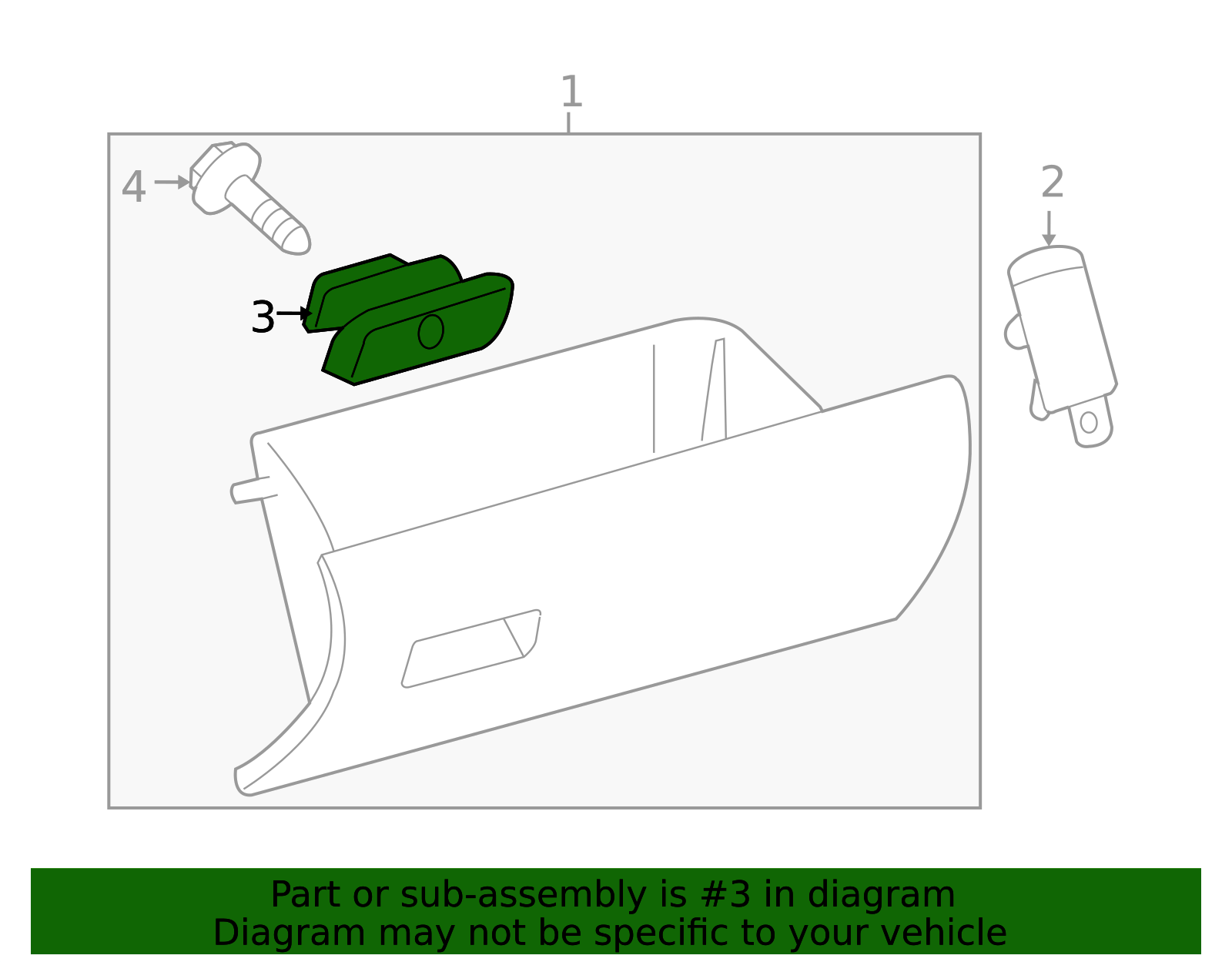 Glove Box Lock Latch Handle – Gray, Fits 2003-2009 Toyota 4Runner (55506-35020-B0)