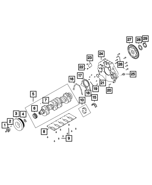 Crankshaft, Piston, Drive Plate, Flywheel, and Damper for 2023 Ram 3500 #1