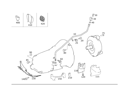 Attached Parts for Transmission, Oil Filler Pipe for 2000 Mercedes-Benz E 55 AMG&reg; #0