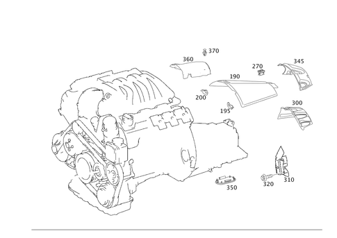 Shielding and Soundproofing At Engine, Transmission, Front Axle Transmission for 2006 Mercedes-Benz C55 AMG #0