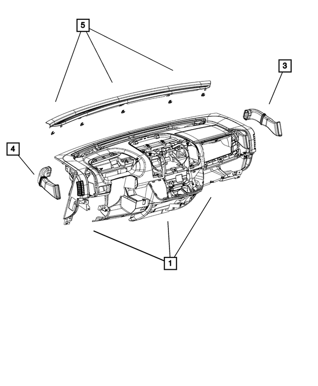 1YB22JXWAA - Interior Trim: Defroster Grille for Ram: ProMaster 1500, ProMaster 2500, ProMaster 3500, ProMaster EV Image