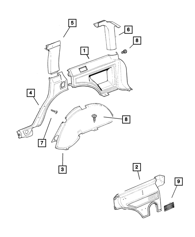 « 5EG03RK5AG – Interior Trim : Garnissage De Custode Panneau, Côté Gauche pour Mopar Image »