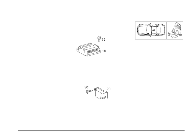 18200826 - Electrical System: Acceleration Sensor for Mercedes-Benz: 300SD, 400SE, 400SEL, 500SEC, 500SEL, 600SEL, C230, C280, C43 AMG, CLK430, E420, E430, S420, SLK230, SLK320 Image image