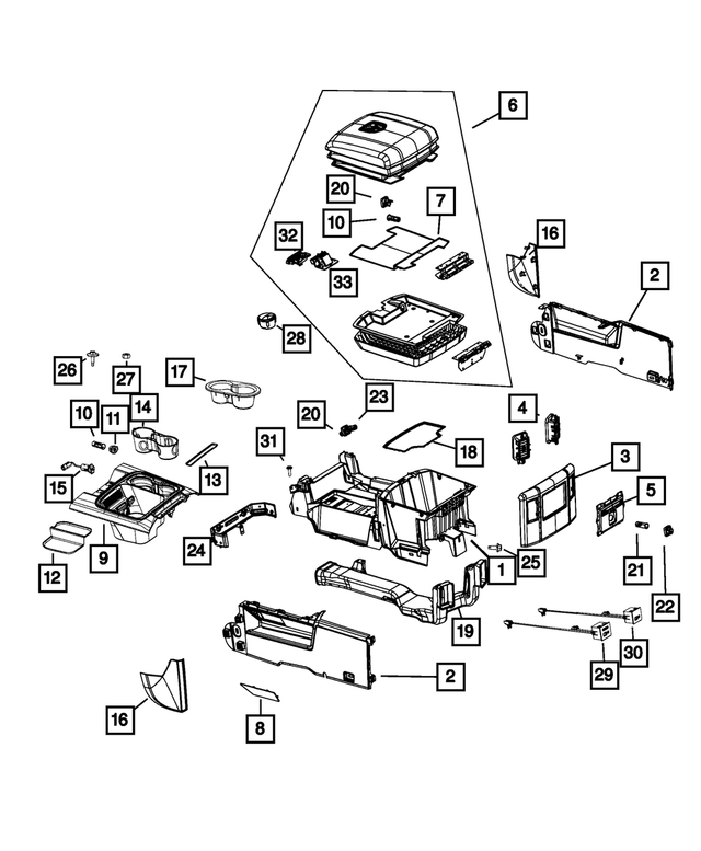 1NN14HL1AB - Interior Trim: Base Console for Mopar Image image