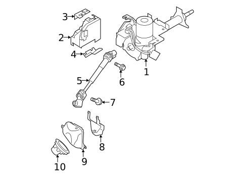 Steering Column Assembly for 2015 Nissan Rogue Select #0
