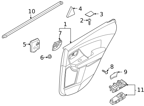 Interior Trim - Rear Door for 2019 Kia Niro EV #0