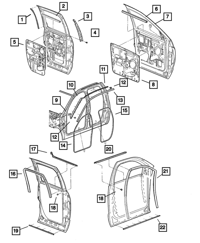 55276439AC - Doors and Related Parts: B-pillar Seal, Left for Mopar Image image