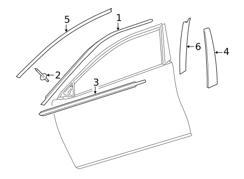 Exterior Trim - Front Door for 2015 Toyota Camry #0