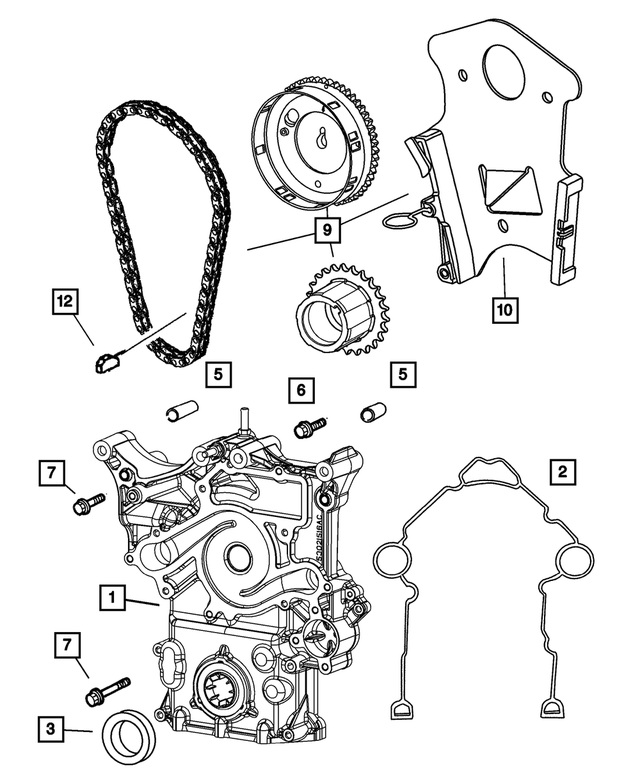 4792795AC - Engine 5.7L Eight Cylinder [EZB]: Timing Case Cover for Mopar Image