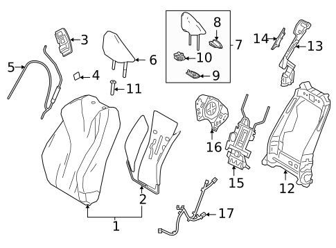 Passenger Seat Components for 2025 Lexus LC500 #1