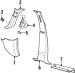 F75Z1503599AAA - Body: Windshield Pillar Trim for Ford Image image