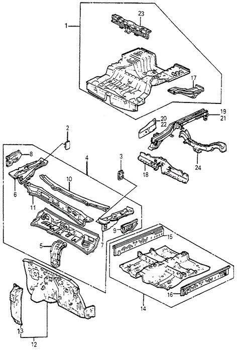 Dashboard - Front Floor  - Rear Floor for 1984 Honda Accord #0