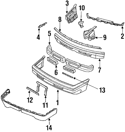 Bumper & Components - Front for 1990 Mazda MX-6 | OEM Parts Online