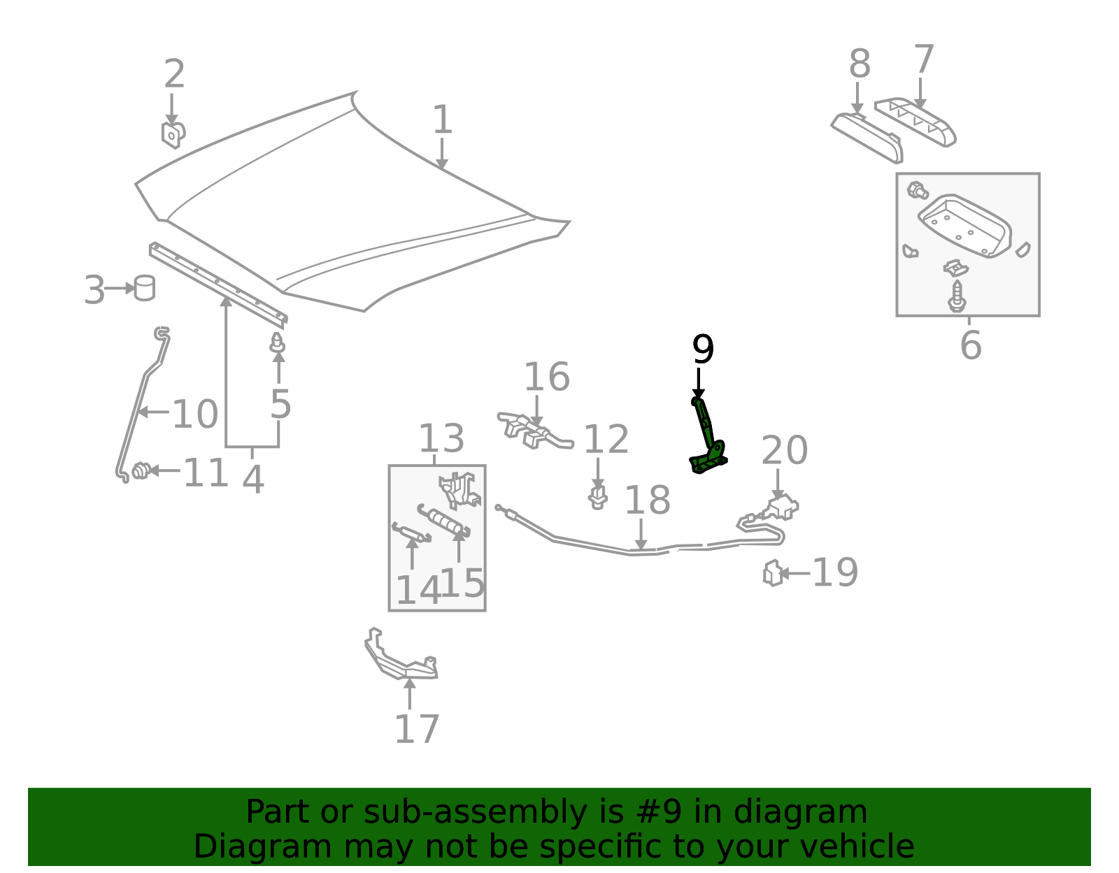 534101 Pin Code 53410-04010 - Hood Hinge 2007-2015 Toyota Tacoma | Toyota San Diego Parts