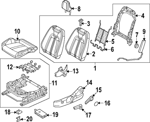 Driver Seat Components for 2022 Mazda MX-30 EV #1