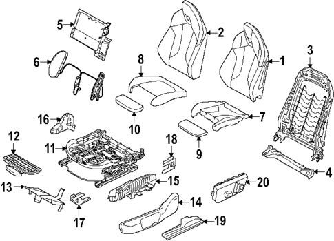 Driver Seat Components for 2021 BMW X2 #1