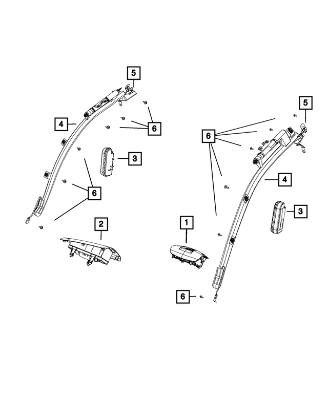 68305513AB - Restraints: Side Curtain Air Bag, Left for Mopar Image