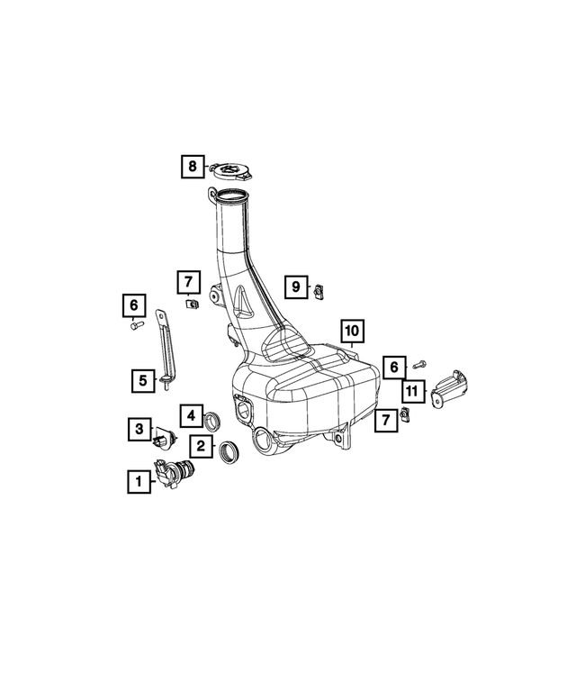 68195708AA - Electrical: Washer Reservoir Bracket for Mopar Image