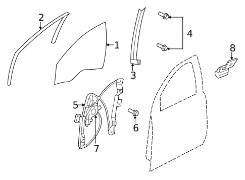 Glass - Front Door for 2016 Chevrolet SS #0