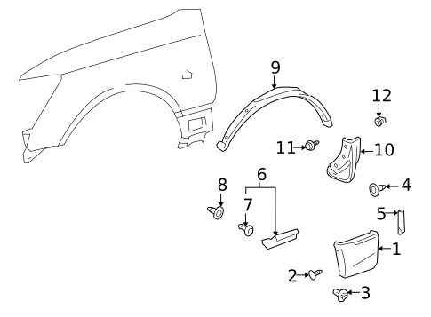 Exterior Trim - Fender for 2006 Lexus LS430 #0