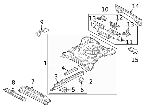 Rear Floor & Rails for 2005 Mercury Mariner #0