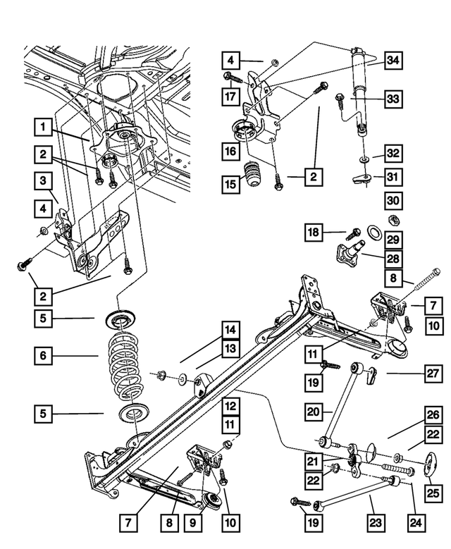 6506027AA - Rear Suspension: Hex Head Screw, Mounting for Mopar Image