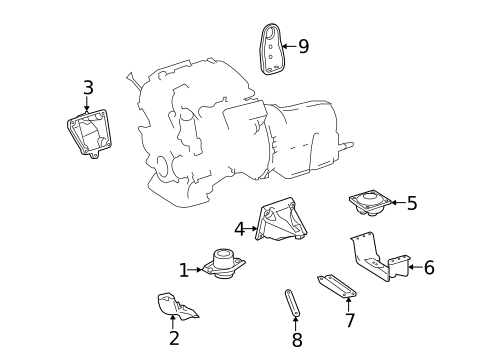 Engine & Trans Mounting for 2010 Mercedes-Benz ML 550 #0