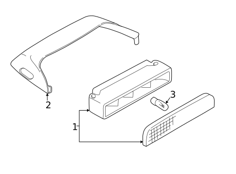 High Mounted Stop Lamp for 2001 Audi A4 Quattro #0