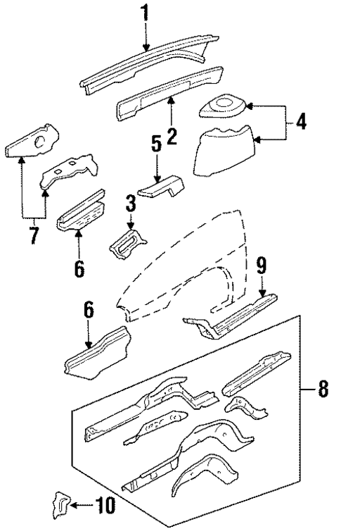 Structural Components & Rails for 1999 Chevrolet Monte Carlo #0