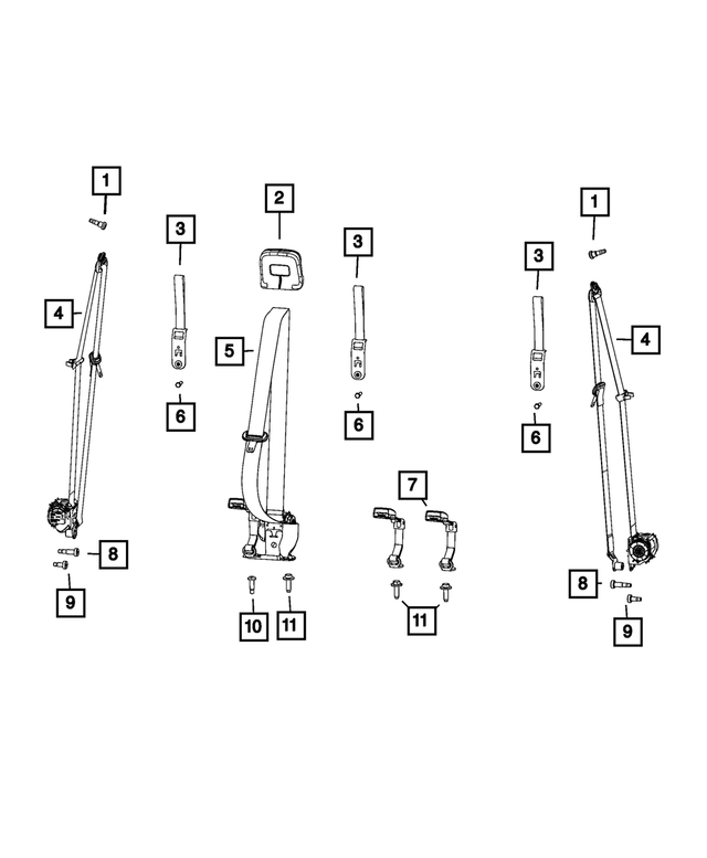 « 5ZN36RN8AD – Restraints : Ceinture De Sécurité Encadrement pour Mopar Image »