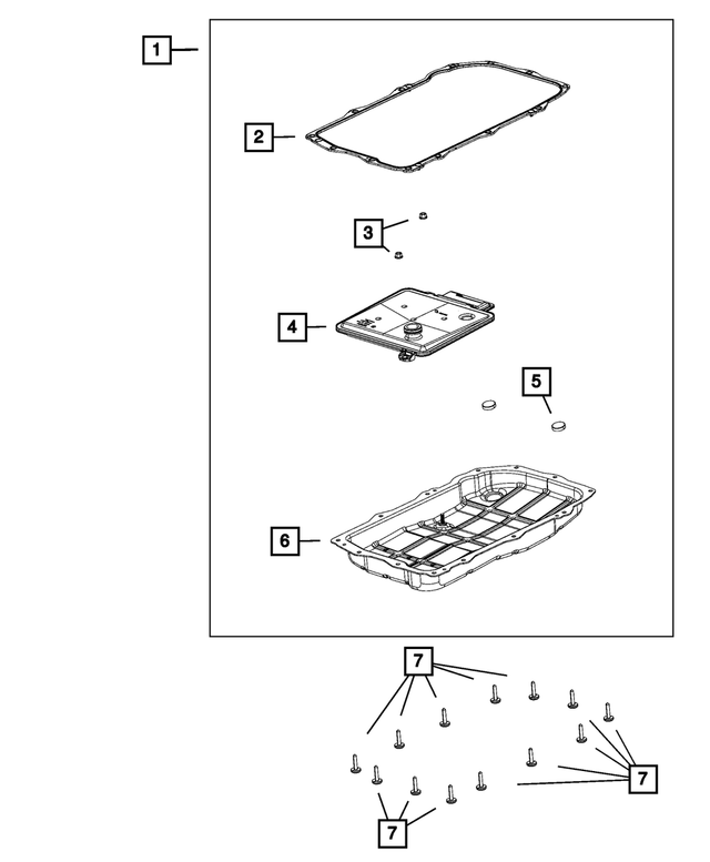 68362041AC - Transmission: Transmission Oil Pan And Filter for Mopar Image