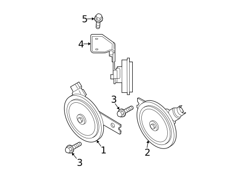 Horn for 2005 Kia Spectra5 #0
