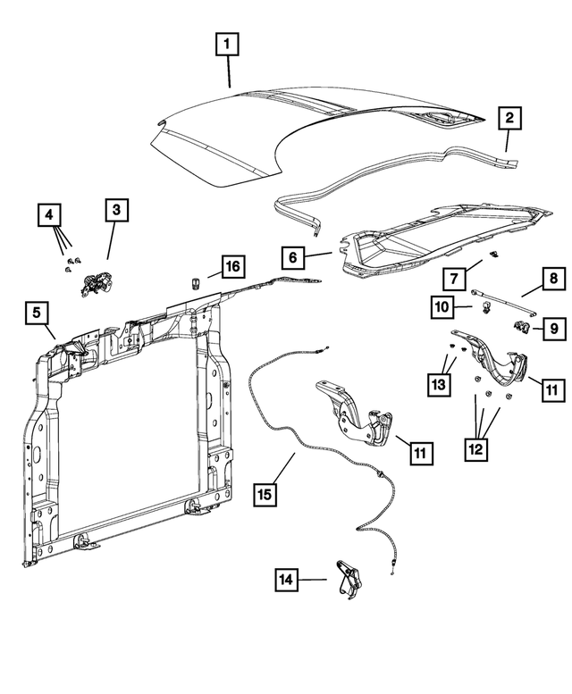 1RZ25JD7AC - : Hood Latch Release Handle for Mopar Image