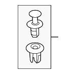 861552H100 - Body: Sight Shield Retainer for Genesis: Electrified G80, Electrified GV70, G70, G80, G90, GV60, GV70, GV80, GV80 Coupe | Hyundai: Accent, Azera, Elantra, Elantra Coupe, Elantra GT, Equus, Genesis, Genesis Coupe, Ioniq, Ioniq 5, Kona, Kona Electric, Kona N, Tucson, Veloster, Veloster N, Venue, Veracruz Image