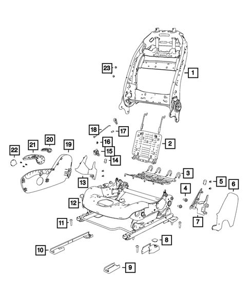 Front Seats - Adjusters, Recliners, Shields and Risers for 2018 Jeep Cherokee #0