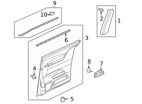 Interior Trim - Side Door for 2011 Honda Odyssey #1