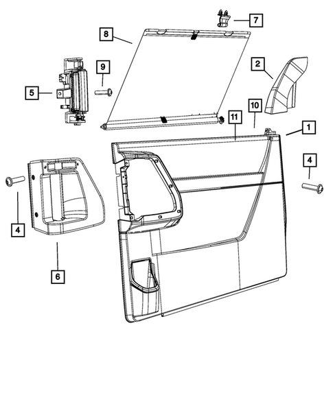 Door Trim Panels-Front and Rear for 2011 Dodge Grand Caravan #1