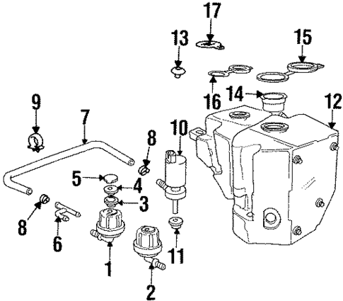 Washer Components for 1995 BMW 850CSi #1