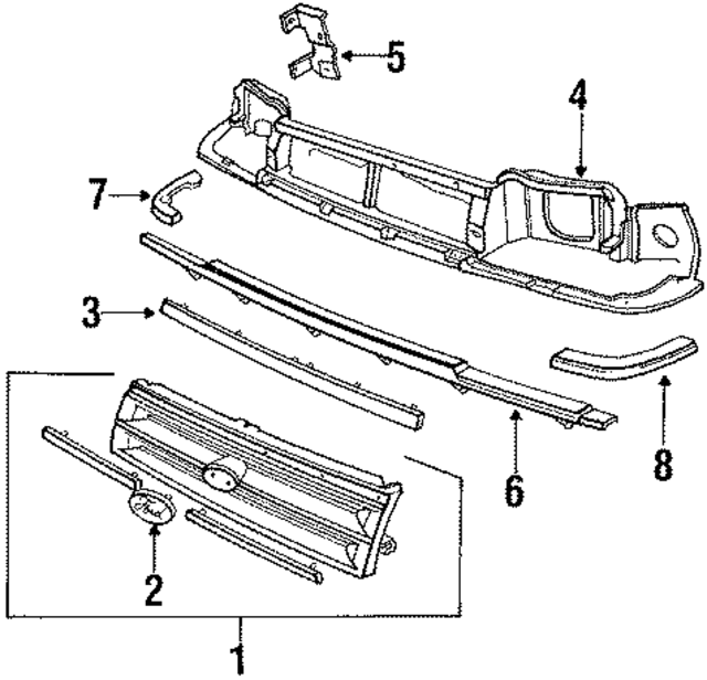 E93Z8200A - Body: Grille for Ford Image