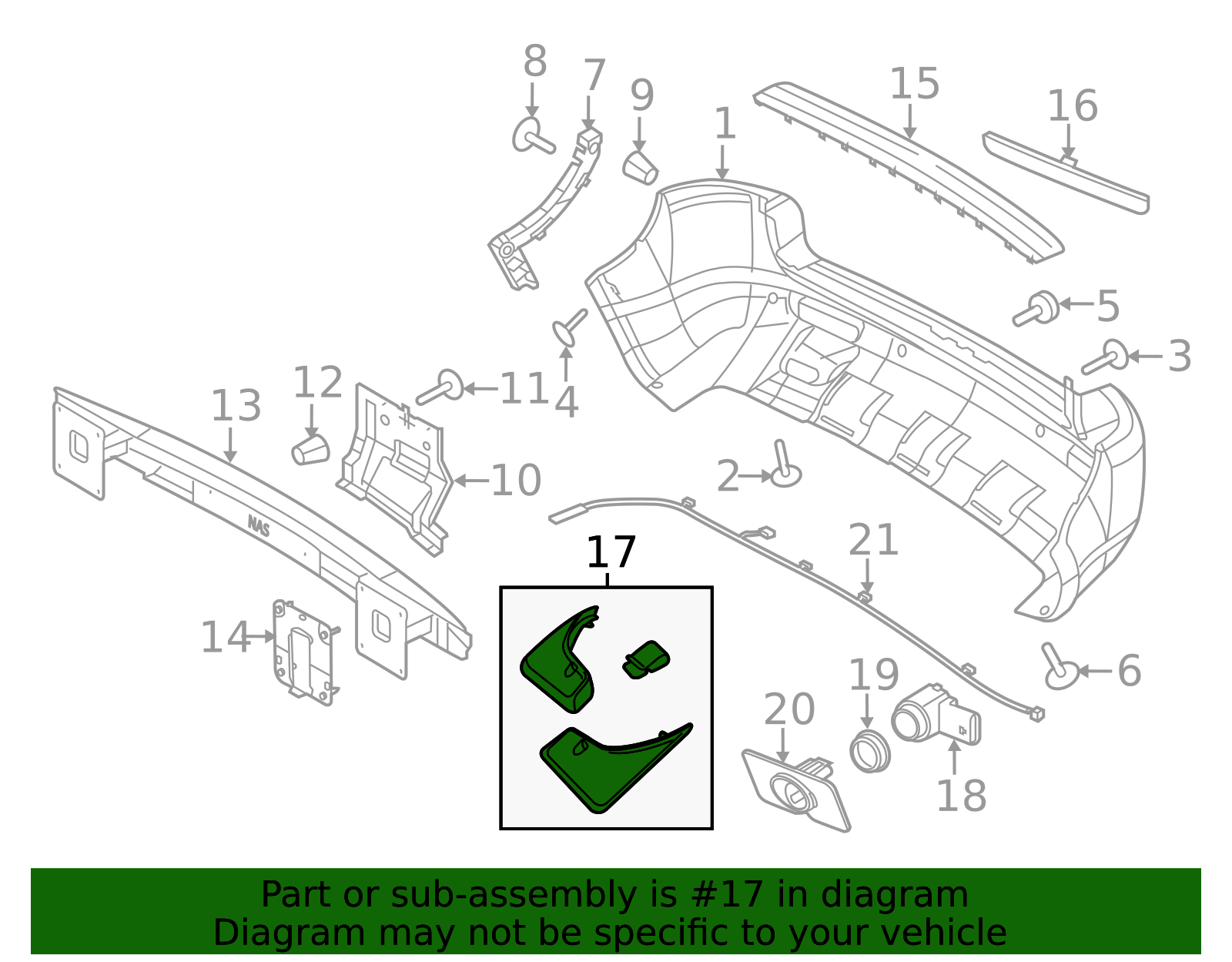 Rear Mud Flap Set For Land Rover Freelander 2 – Genuine OEM LR003322