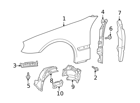Fender & Components for 2002 Mercedes-Benz CL600 #0